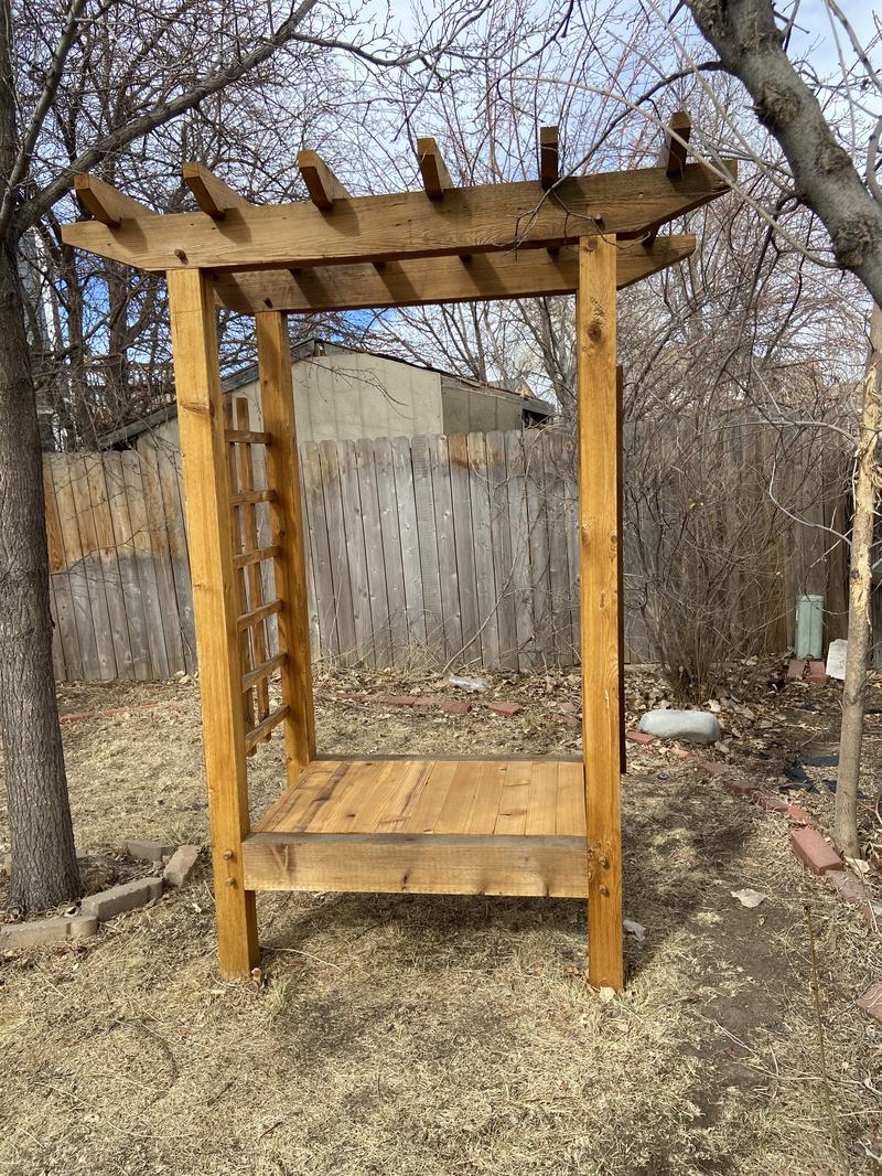 Freestanding cedar trellis privacy screen